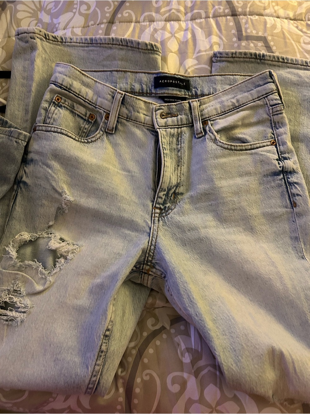 Aeropostale Light Blue Distressed Boyfriend Jeans